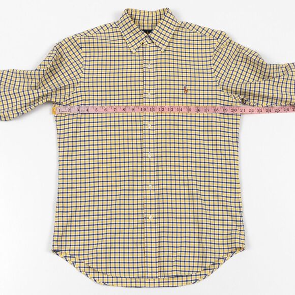 Polo Ralph Lauren Yellow Blue Plaid Oxford Button Down Shirt Size Small - Picture 4 of 10